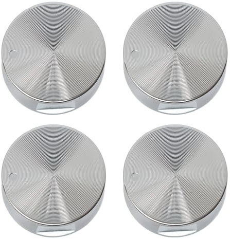 FUYIOCN Gas Hob Knobs, 6mm Universal Round Aluminium Alloy Cooker Knobs Replacement, Hob Knobs, Set of 4