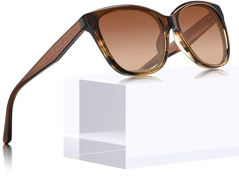 CARFIA Cateye Polarisierte Sonnenbrille Damen UV400 Schutz Retro Mode Brille mit Handgefertigtem Acetatrahmen für Outdoor-Lifestyle CA5601 | Retro Fashion Oversized Chunky Damenbrille mit handgefertigtem Acetat-Rahmen für Outdoor-Lifestyle