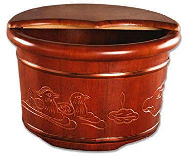 Seau de bain de pieds en bois, baignoire de trempage de pieds en bois massif, baignoire de trempage pour massage des pieds, spa, sauna, bain naturel, hydromassage, bassin de pieds super facile à