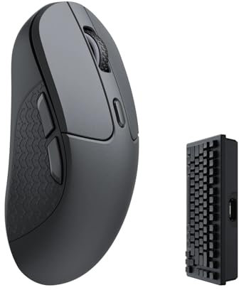 Keychron M3 4000 Hz Kabellose optische Maus Bluetooth 5.1/2.4 GHz/USB, Leichtgewicht 79g, programmierbar, PixArt 3395 Sensor mit bis zu 26K DPI/ 650 IPS für Windows Mac Linux - Schwarz