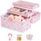 Senermter Organizer für Haarschmuck, Aufbewahrungsboxen für Haarschmuck für Kinder, 3-lagige Kopfbedeckungshülle für kleine Mädchen für Haarbänder, Haargummis, Haarspangen