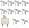 Dokeno 10 Piezas Tiradores Cocina de Acero Inoxidable, 5×3.2cm Tiradores Acero Inoxidable T en Forma con tornillos para muebles de dormitorio gabinete, plata