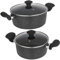 URBN-CHEF Forged Carbon Steel Non-Stick Cookware Sets – Casserole Pots, Frying Pans, Saucepan & Induction Base – Suitable for Gas, Electric, Ceramic, Halogen Stoves | Durable Soft-Touch Handles