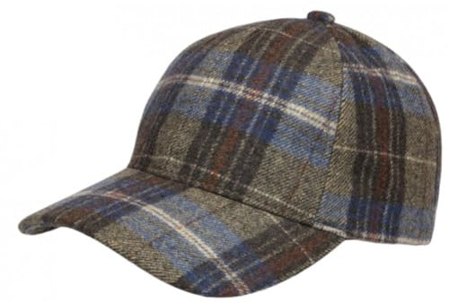 Nyls Création Casquette Baseball Laine Marron et Bleue a Carreaux Tendance Britty - Taille Unique - Marron