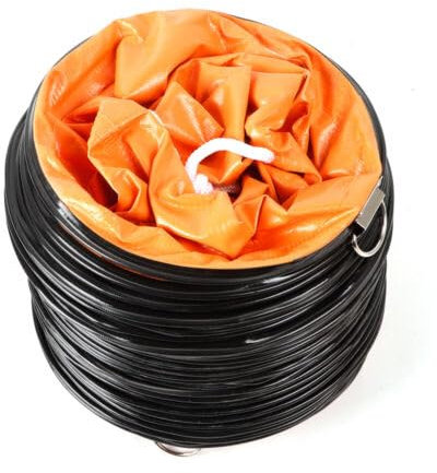 Queeucaer Ventilador de 300 mm, ventilador de construcción, manguera de 5 m, ampliable, conexión fija al ventilador con bloqueo mediante extremos de manguera con correa de amarre