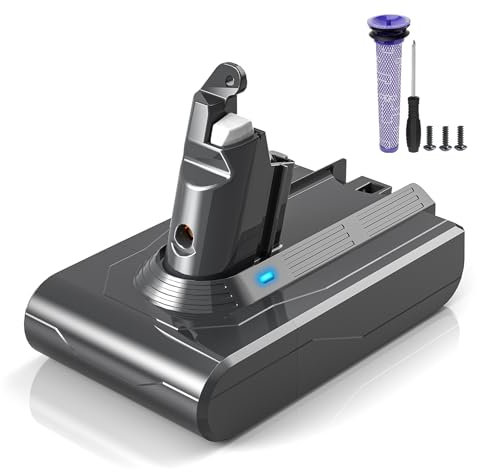 Batteria per Dyson V6,compatibile con Dyson DC58 DC59 DC61 DC62 Animal DC72 DC74 SV03 SV05 SV06 SV07 SV09 Aspirapolvere e 1filtro