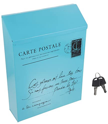 Uonlytech Vintage Wandbriefkasten Aus Eisen Mit Schloss Wetterfester Postkasten Zur Wandmontage Großer Kreativer Briefkasten Für Zuhause Garten Und Büro Im Rustikalen Landhausstil