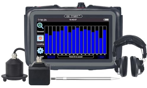 Detector De Fugas De Agua - Sensor Geófono Inteligente para Fugas De Tuberías Subterráneas con Auriculares, Detector Profesional De Fugas De Tuberías Industriales Herramientas De Fontanería