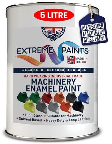 TRADE SUPPLIES UK - Extreme Paints Heavy Duty Machinery Enamel - Gloss Finish for Metal and Wood - PARENT (Yellow, 5 Liters)