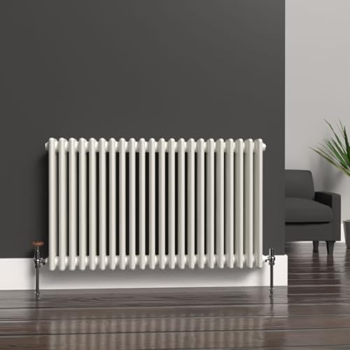 Lux Heat White Horizontal 3 Column Traditional Radiator 600mm (H) x 1010mm (W)