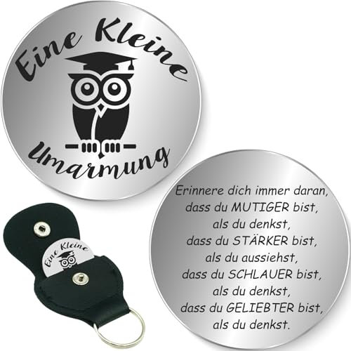 Tixlux Kleine Umarmung Glücksbringer, Glücksbringer mit Tasche, Pocket Hug, Mutmacher Geschenk, Gute Besserung Geschenke, Schlüsselanhänger für Freundin Frauen Patient (Silber)