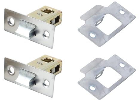 Orivin 30mm Tubular Latch, Mute Door Sprung Latch with Stainless Steel Panel, for Internal Doors, Lever Door Handles