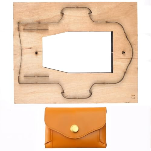 GORGECRAFT Gabarit de Découpe pour Cuir Métal Acier au Carbone Porte Cartes Formes Découpeur Poinçonnage Gaufrage Moule Estampage Outil avec Base en Bois Lisse pour Projets D'Artisanat de Bricolage.