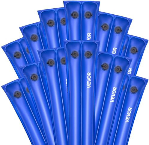VEVOR Sacca di Zavorra per Telo Copertura Piscina, Confezione da 12 pezzi, 3000 x 300 mm, Tubolari in PVC per Protezione Copertura Invernale per Piscina Interrata, Camera Doppia, Blu