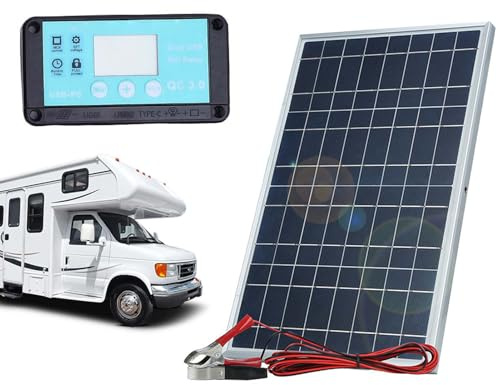 Chargeur de batterie solaire pour camping-car – Kit contrôleur de panneau solaire 100 W, système onduleur pour voiture, camping-car, bateau, cabine marine, tout-terrain, caravane, besoins