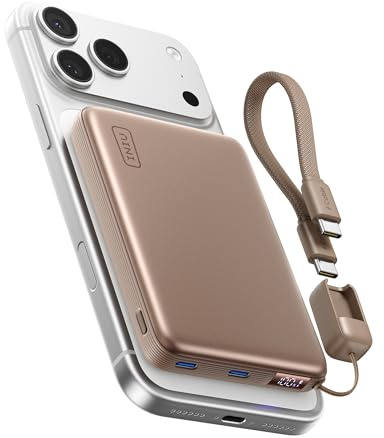 INIU 10000mAh for MagSafe Power Bank, Slim Qi2.2 25W Wireless & 45W Wired