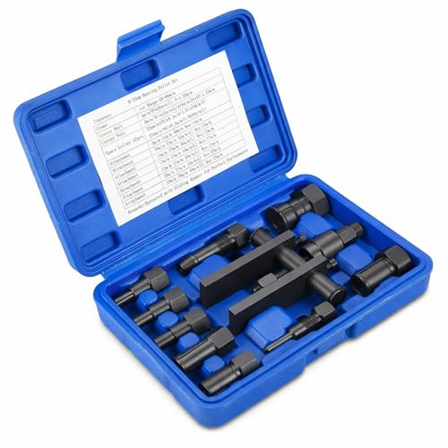 TVOOD 10Pcs Motorcycle Bearing Puller Kit: 8-25mm Blind Bearing Puller Set Heavy Duty Carbon Steel Inner Bearings Pullers Set with Case for Auto Motorcycle