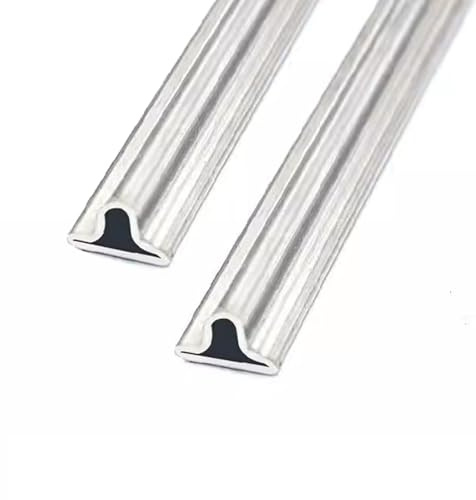 2er-Pack Gleitschienen für Schiebetore, T-förmige Gleitschienen aus verzinktem Stahl für Einfahrtstore, Scheunentore und Schränke(L 55.1in/140cm)
