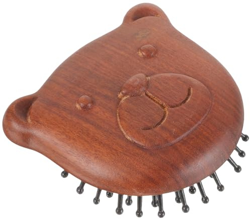 Mobestech Holz Massagekamm in Bärenform aus Sandelholz Handhaarbürste mit Bruchfestem Material und Angenehmer Kopfmassage für Eltern und Geschenk zum Muttertag