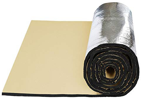 sourcing map Estera insonorizante de Espuma de Aluminio de 394 milésimas de Pulgada (10 mm) y 10,76 pies Cuadrados (10,76 pies Cuadrados), Aislante térmico para Guardabarros de Coche, 79 x 20