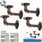 eSynic 4PCS Rohr Regalhalterungen Industrial Regal für Bücherregal Rustikale schwimmende Regale Sanitär Rohrregal Schlafzimmer Bad Küche Büro Gerüstplatte (9 * 13 cm)