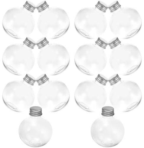25 Pcs 150ml DIY Round Bulb Shape Clear Plastic Jars Bottles Container Transparent Nuts Bottles Drift Wishing Bottle Sweets Spice Holder Storage Bottle for Home Party Decor Random Cap Color