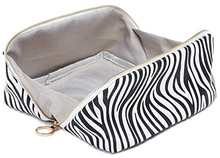 KALIDI Groß Kapazität Kosmetiktasche Damen Mäppchen Make Up Bag Schminktasche Federmäppchen Kosmetik Reise Täschchen Zebra