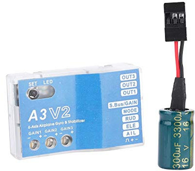 BuyWeek Flight Controller Stabilizer, F50A 3 Achsen Gyro A3 V2 Flight Controller Stabilizer System für RC Starrflügler Flugzeug