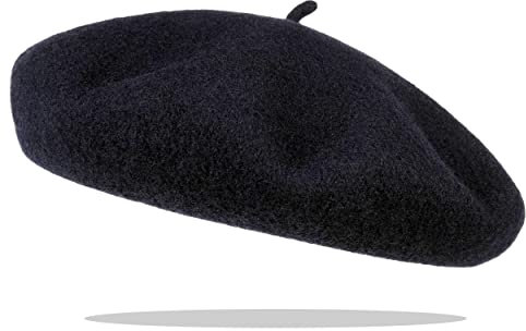 Van Der Rich ® - Béret Basque (100% Laine) avec Doublure - Femme/Homme (Marine, T61)