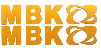 2 Teile/Satz Motorrad Refit Aufkleber personalisierte Motorrad MBK Logo dekorative reflektierende Abziehbilder for MBK Motorrad (Color : Yellow)