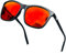 KANASTAL Rossi Occhiali da Sole Arancioni Specchio Uomo Donna Polarizzati Specchiati Arancio Quadrati UV400 Vintage Eleganti Red Orange Sunglasses per Pesca -Arancione Neri