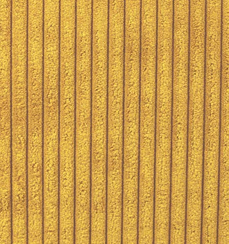 HEKO PANELS Murano Premium Corduroy Look Decorative Fabric Upholstery Fabric Cord Wide Cord Mustard Yellow