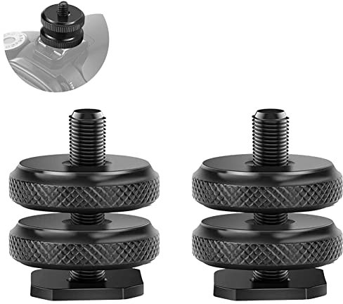 Adaptateur Griffe Camera,1/4 Adaptateur Griffe Caméra,2 Pièces 1/4-20Adaptateur Griffe Appareil Photo,Hot Shoe Mount 1/4-20Adaptateur,Support Adaptateur Griffe,Triple Hot Shoe Mount,Hot Shoe Mount