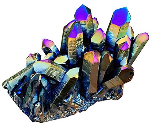 Bagima Kristall-Edelstein-Exemplar Natürlicher Bunter Regenbogen-Kristallstein Natürlicher Bergkristall-Cluster Geode-Stein-Exemplar Wohnkultur (Engel)