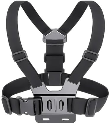 Dreneco Chest Strap Mount for Action Camera, Adjustable Chest Mount Harness Compatible with Camera Gopro Hero 11/10/9