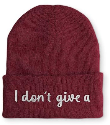 Beanie Mütze I dont´t give a Meme Party Statement Wintermütze, Farbe: Bordeaux