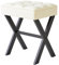 IBUYKE Square Make-up Hocker mit X-Bein Fußstütze, PU Fußstütze Hocker, Ottoman Sitz Eitelkeitshocker, Multi-Use als Kleiner Beistelltisch, für Schlafzimmer, Wohnzimmer, Weiß LG-71W