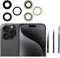 2pcs/Set 15 Pro Max Back Camera Lens Replacement for iPhone 15 Pro Max Back Camera Lens Rear Glass Replacement with Repair Tool Kit,Anti-Lens Scratch & Waterproof