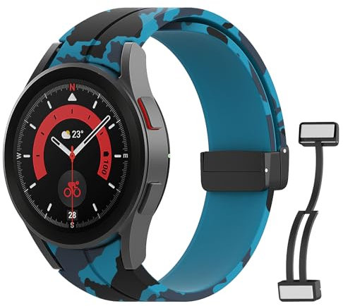 MoKo Cinturino Compatibile con Samsung Galaxy Watch 7 FE 6 5 4 40mm 44mm/Watch 6 Classic 43mm 47mm/5 Pro 45mm/4 Classic 42mm 46mm, Cinturino di Ricambio in Silicone con Fibbia Magnetica, BSC