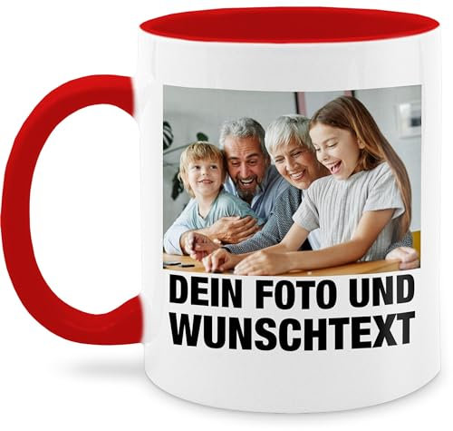 Tasse Tassen 325ml - Mit Foto I Eigenem Bild I Text I Name I Wunschtext - 325 ml - Rot - mug with photo fototasse selbst drucken fotos glühweintassen personalisierte teetasse bildtasse