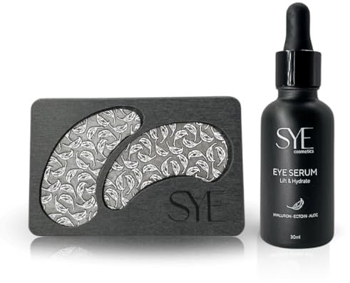 Bundle: Wiederverwendbare Augenpads | Augenpads + 30ml Hyaluron | Kein Silikon - 99% Silber | Augenpads gegen Augenringe | Nachhaltig Augenringe entfernen | Augenpads wiederverwendbar | Eye Patches