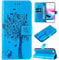 Hancda Hülle für iPhone SE 2022 / iPhone SE 2020 / iPhone 8 / iPhone 7 Schutzhülle Handyhülle Leder Hülle Klappbar Klapphülle Handytasche Dünn Cover mit Motiv Kartenfach Magnet Flip Case,Blau