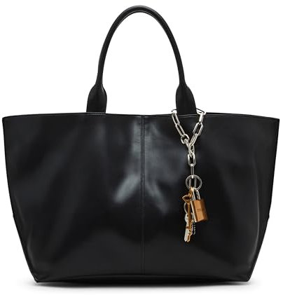 Steve Madden Alyson Extra große Tragetasche, Schwarz, Schwarz, 22.5''L x 8''D 12.5''H