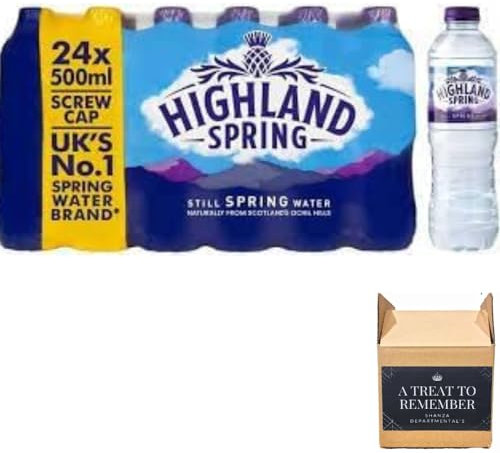 Highland Spring Still Spring Water 500ml (Pack Of 24) | Pure Scottish Spring Water | Crisp Hydration, Embrace the Purity