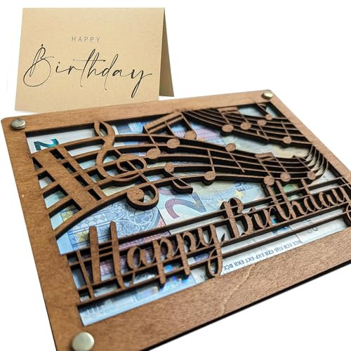 Woodland Mail Geldgeschenk für einen Geburtstag aus Holz - Mit einer Geburtstagskarte Happy Birthday Geldgeschenke