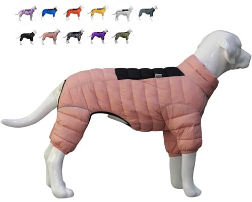 Hundemantel, warme Hundejacke, 4 Beine bedeckt, wasserdicht, Winddicht, reflektierende, warme Hundeweste, Hundeschneejacke für kleine, mittlere und große Hunde.Lotus pink 3XL