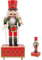Cabilock 12 Inch Nutcracker Music Box, Wooden Drummer Nutcracker Soldier Figurines, Wind up Clockwork Christmas Music Box Handmade Nutcracker Christmas Decorations for Home Decor Ornaments