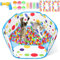 MUAEEOK Piscine à balles pour chat avec 106 balles et 4 jouets à ressort pour chat, jouets interactifs pour chats ennuyés d'intérieur pour chat ennuyé, jouet d'enrichissement pour chat pour s'amuser