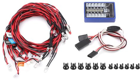Car Flashing Light, 12 LED Flashing Lamp System 4.8 to 6V RC Vehicle Lighting Kit for 1/8 1/10 1/12 and Other Remote Control Cars