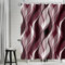 Uiiooazy Rideau Douche Rouge Bordeaux, Rideau de Douche Anti Moisissure Abstrait Rayures Noir Rayé Rideaux de Baignoire Tissu Imperméable Lavable Rideaux Salle de Bain avec 12 Crochets 180x180cm